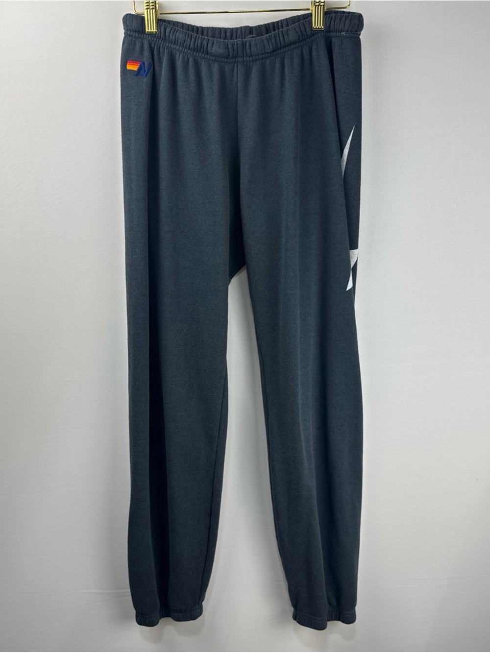 Aviator Nation lightening bolt women’s sweatpants large grey